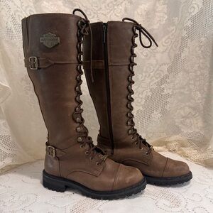 Harley-Davidson Men’s Lace-Up Brown Riding Boots, 8 1/2 stock no D83857